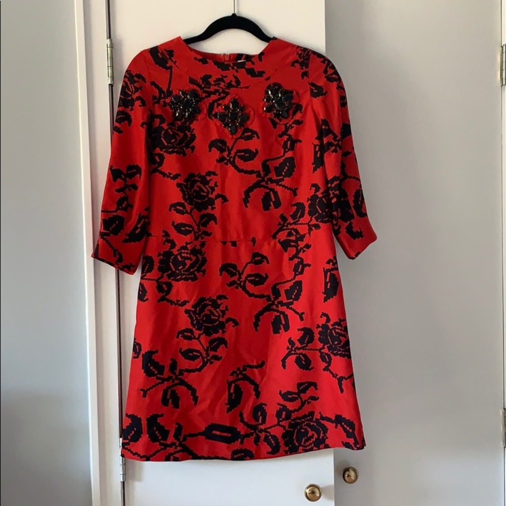 Floral Red and Black KARTA Dress